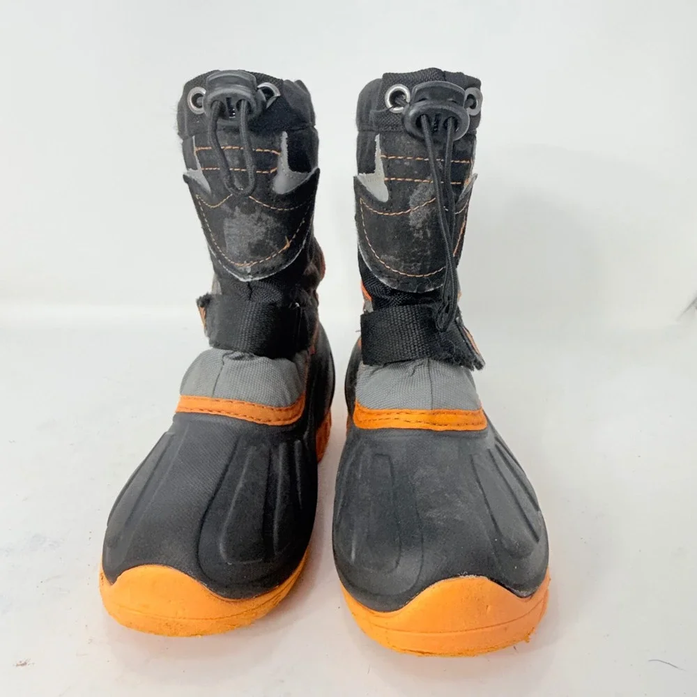 Kids Black Grey Orange Insulated Snow Boots Size 9 552370741 WMBTOT4490000-0814